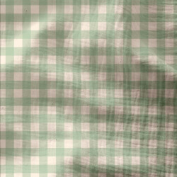 - COUPON BAGUE 130X200 DG GAUFREE VICHY VERT DE GRIS / BLANC CASSE 125